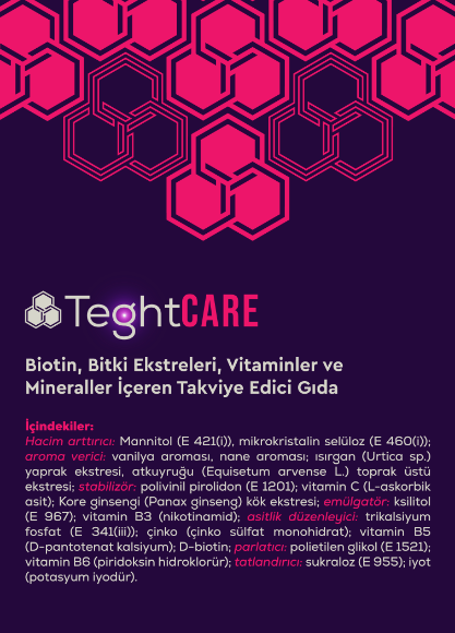 TEGHT CARE Biotin, Bitki Ekstreleri, Vitaminler ve Mineraller İçeren Takviye Edici Gıda resmi